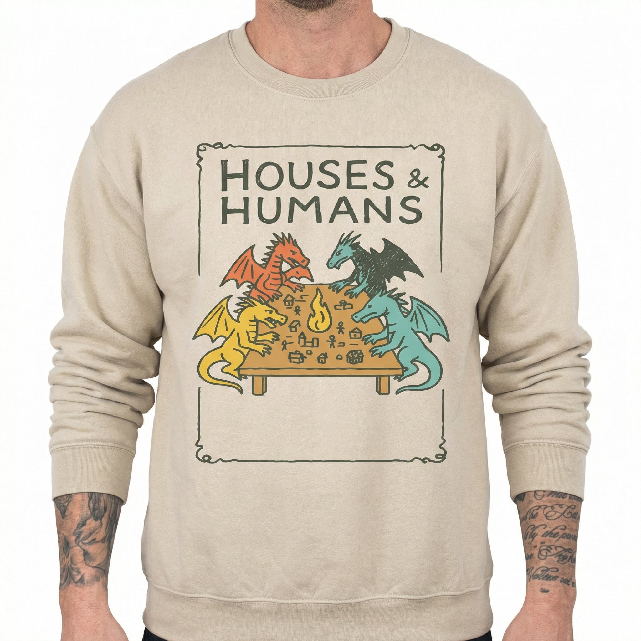 Houses and Humans Funny RPG Graphic T-Shirt – Retro 90s Tabletop Gamer Tee