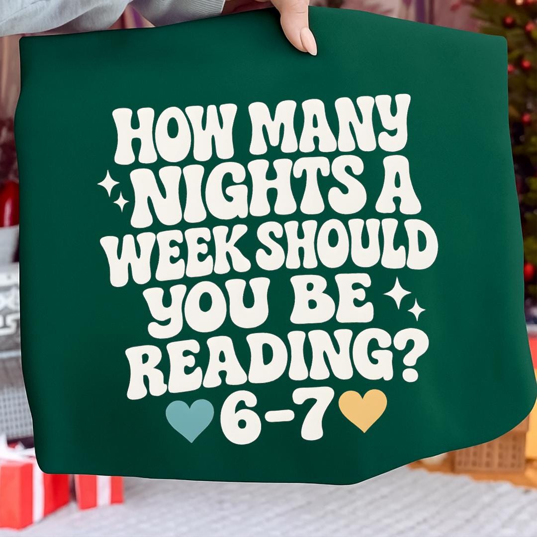 How Many Nights a Week Should You Be Reading 6–7 Teacher Shirt – Funny Classroom Meme Tee