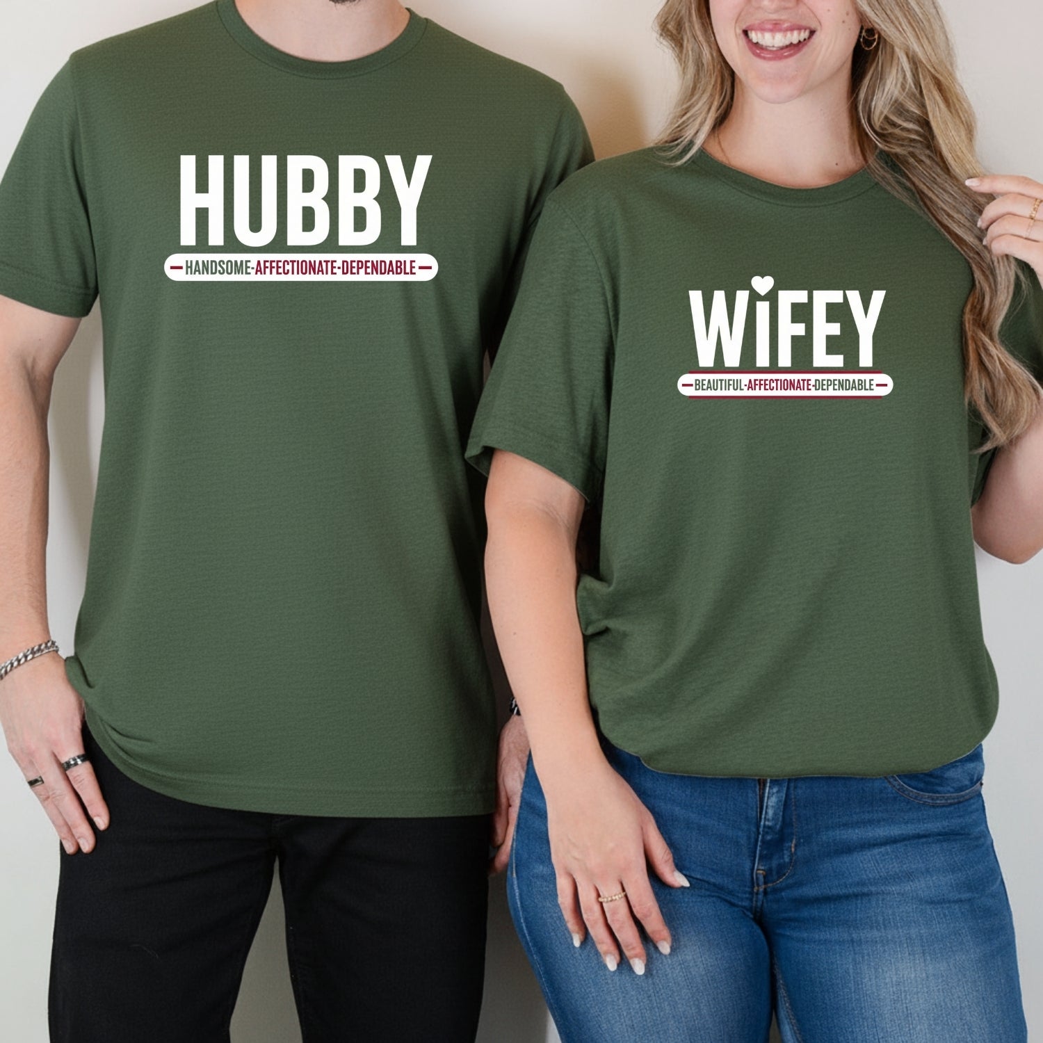 Hubby and Wifey Handsome Beautiful Matching T-Shirts For Couples