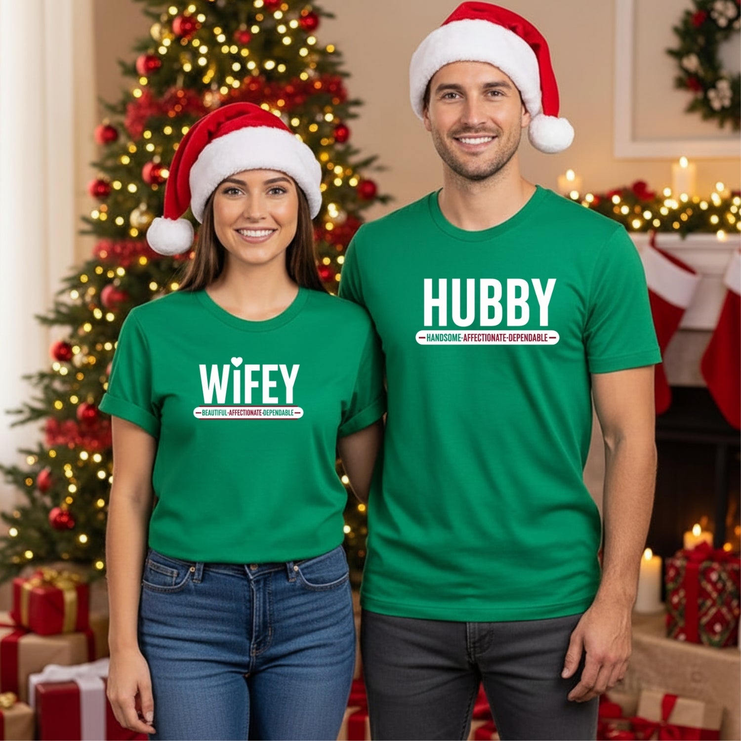 Hubby and Wifey Handsome Beautiful Matching T-Shirts For Couples