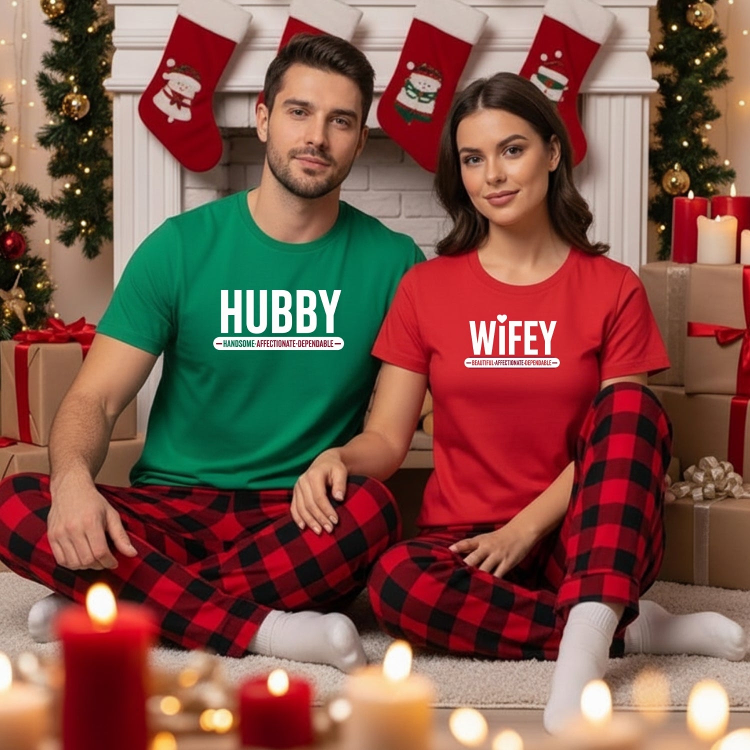Hubby and Wifey Handsome Beautiful Matching T-Shirts For Couples