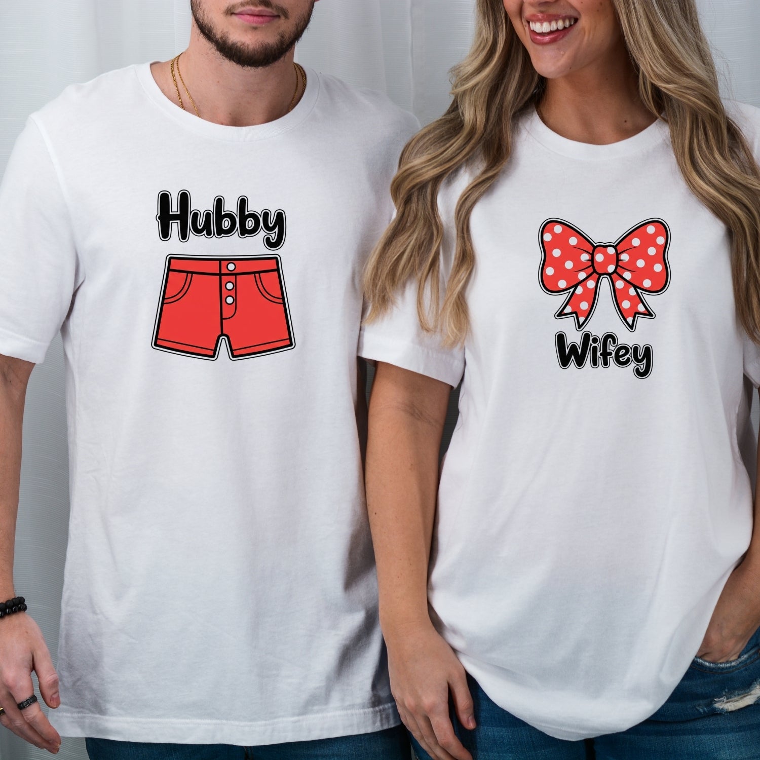 Hubby and Wifey Funny Matching T-Shirts For Couples