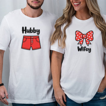 Hubby and Wifey Funny Matching T-Shirts For Couples