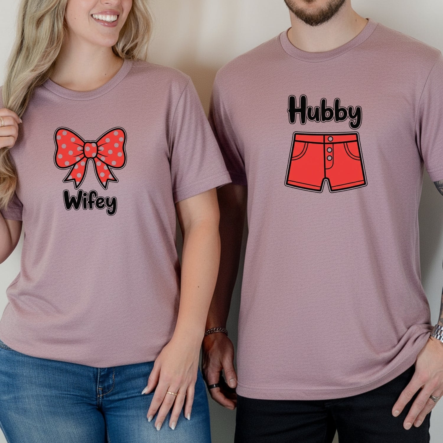 Hubby and Wifey Funny Matching T-Shirts For Couples