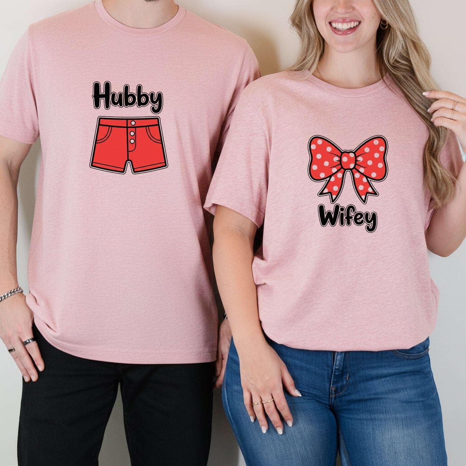 Hubby and Wifey Funny Matching T-Shirts For Couples
