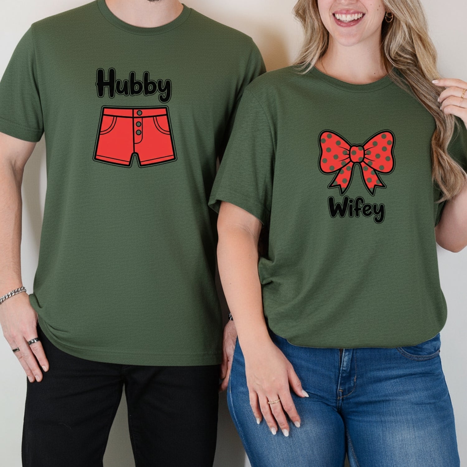 Hubby and Wifey Funny Matching T-Shirts For Couples