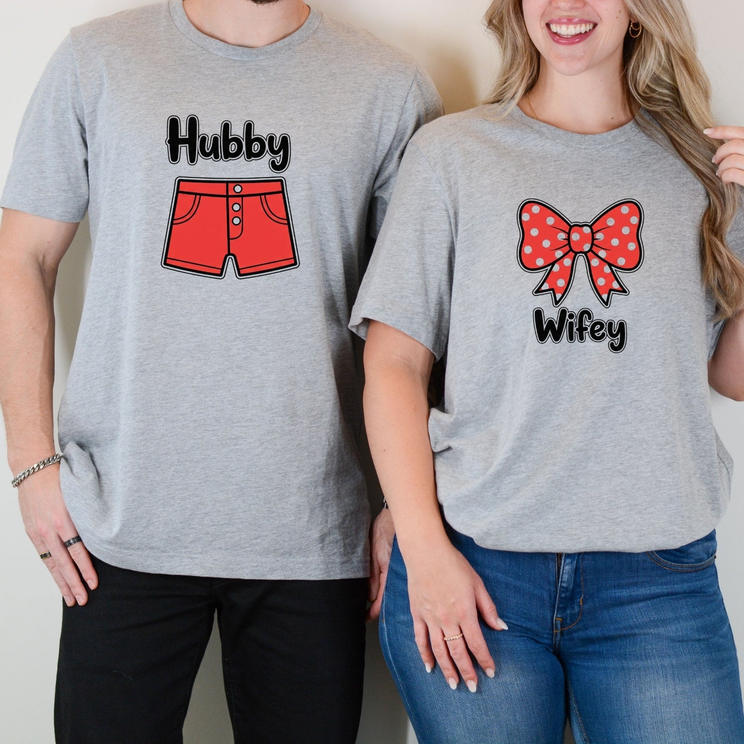 Hubby and Wifey Funny Matching T-Shirts For Couples
