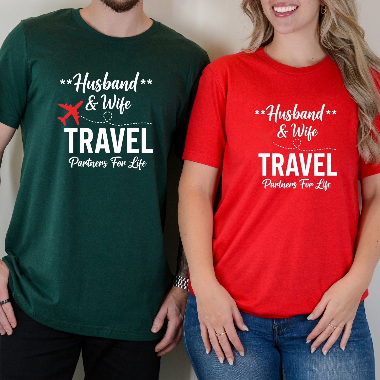 Husband and Wife Travel Parters For Life Matching T-Shirts For Couples