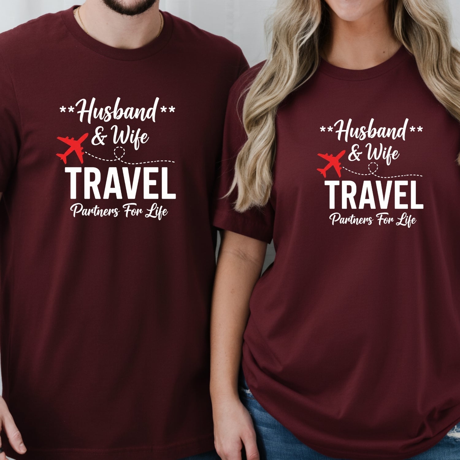 Husband and Wife Travel Parters For Life Matching T-Shirts For Couples