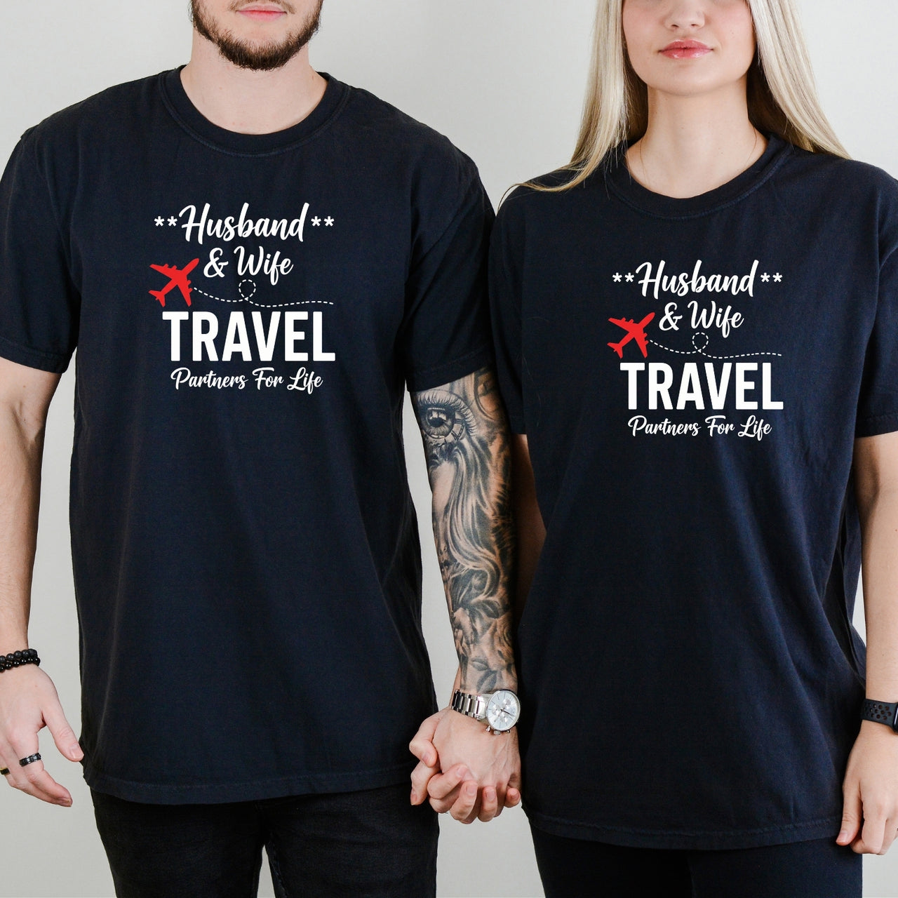 Husband and Wife Travel Parters For Life Matching T-Shirts For Couples