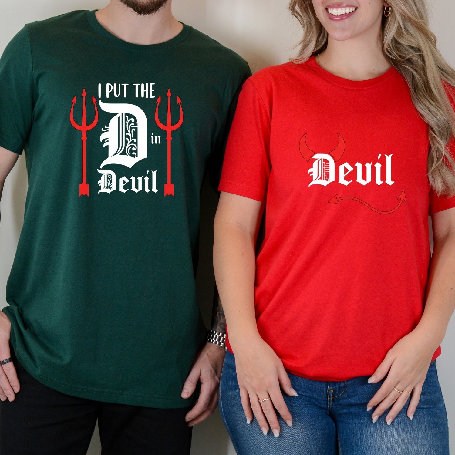 I Put The D in Devil Funny Matching T-Shirts For Couples