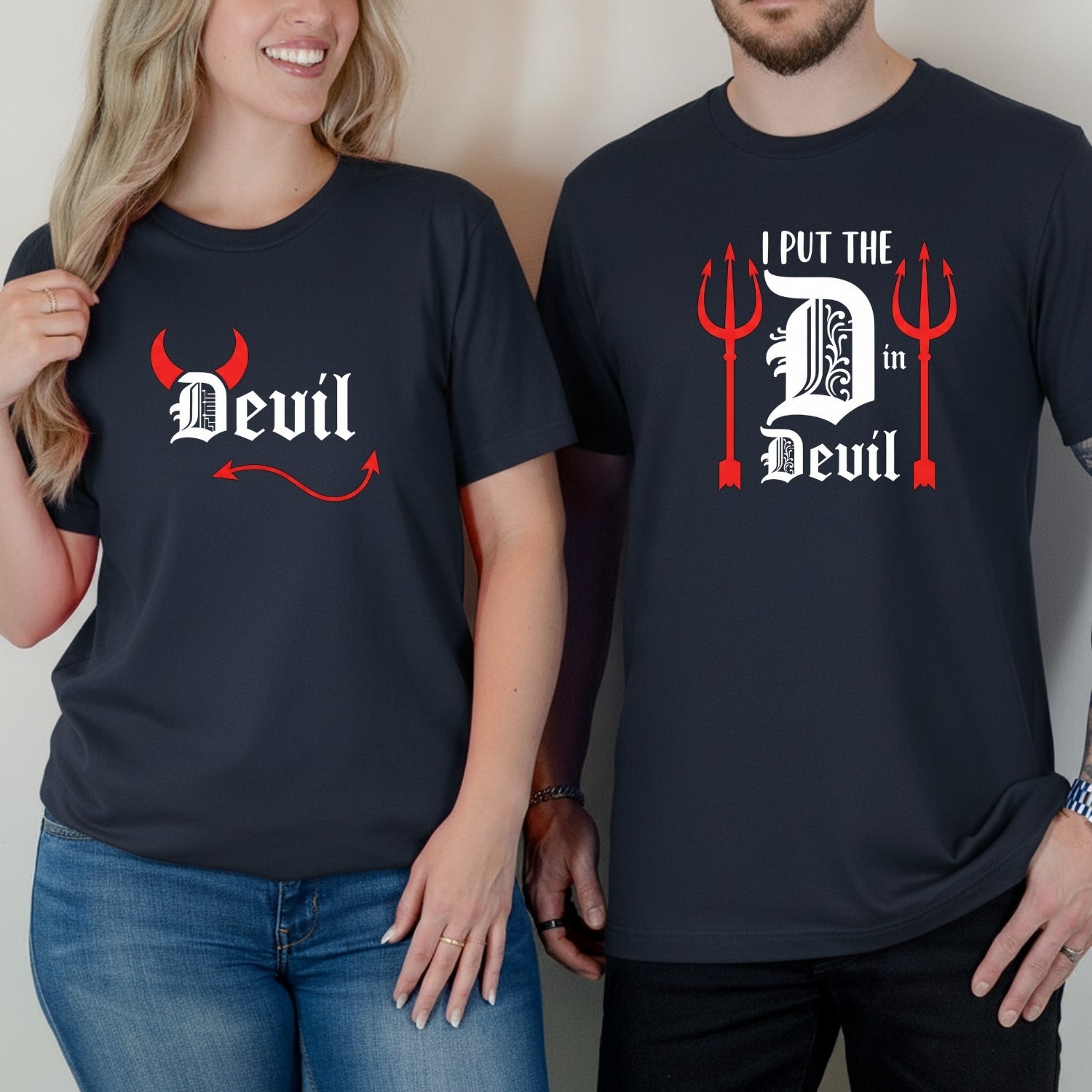 I Put The D in Devil Funny Matching T-Shirts For Couples