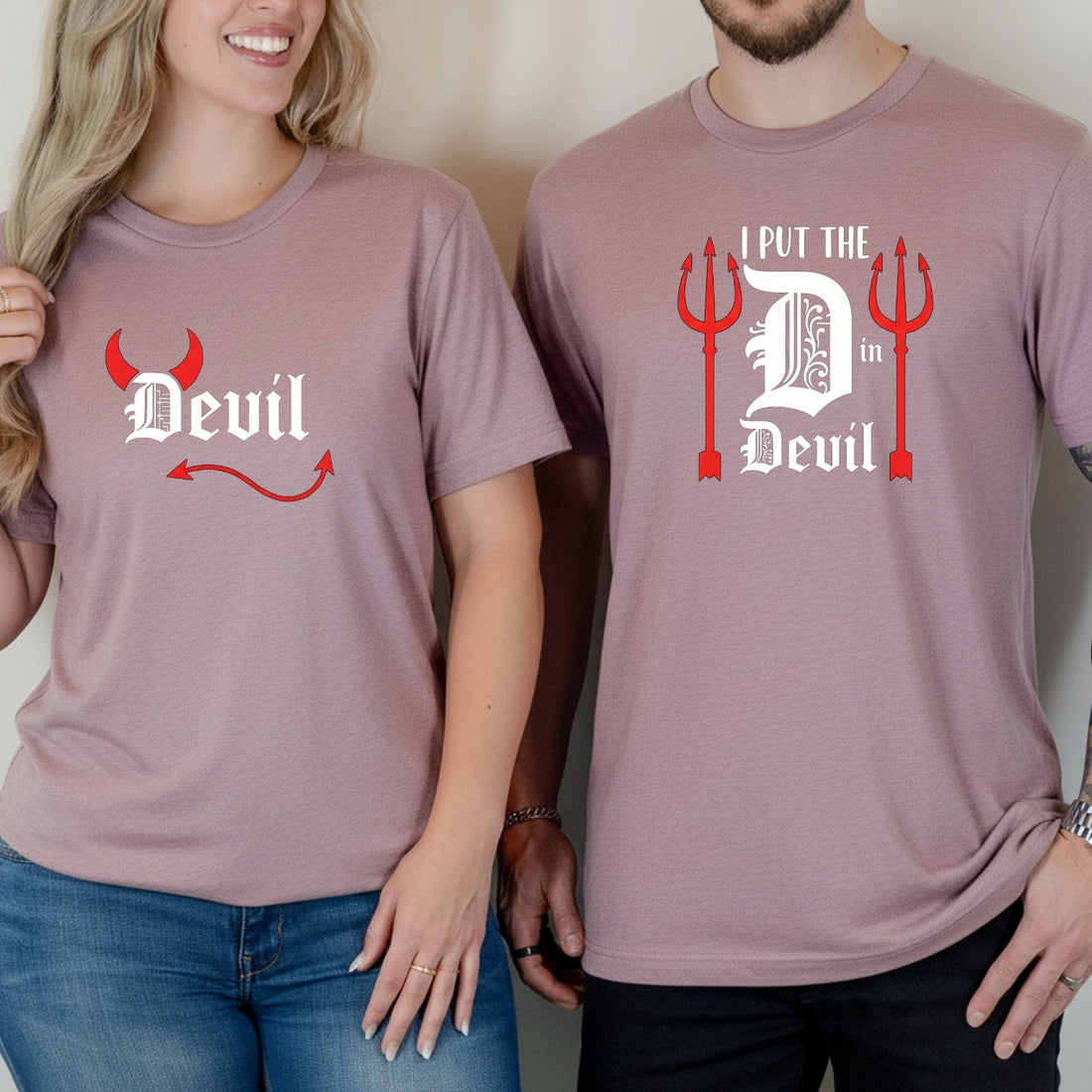 I Put The D in Devil Funny Matching T-Shirts For Couples