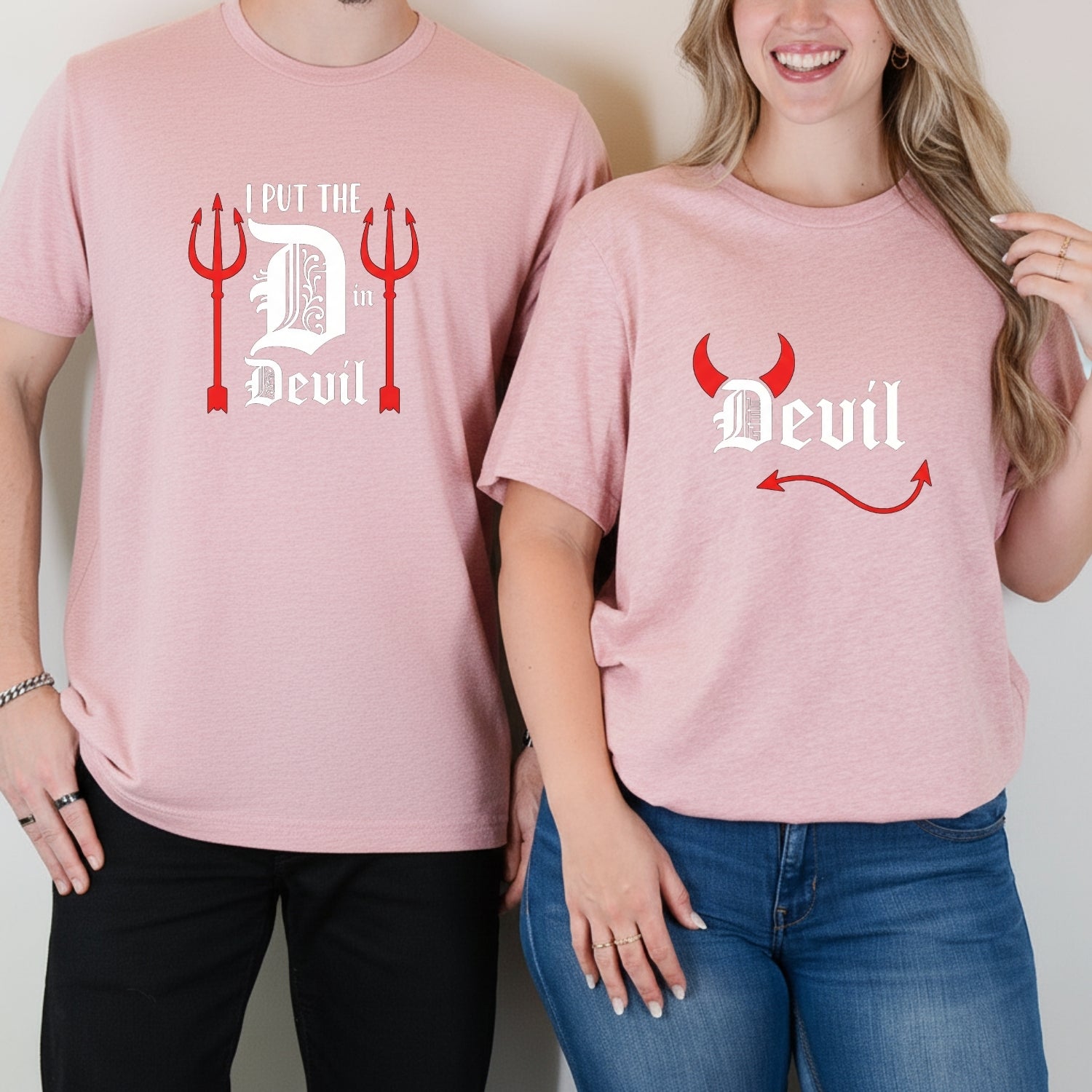 I Put The D in Devil Funny Matching T-Shirts For Couples