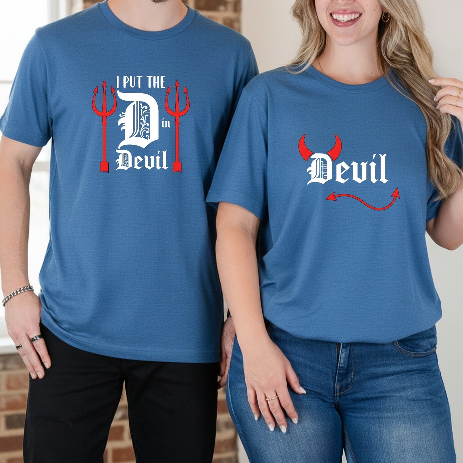 I Put The D in Devil Funny Matching T-Shirts For Couples