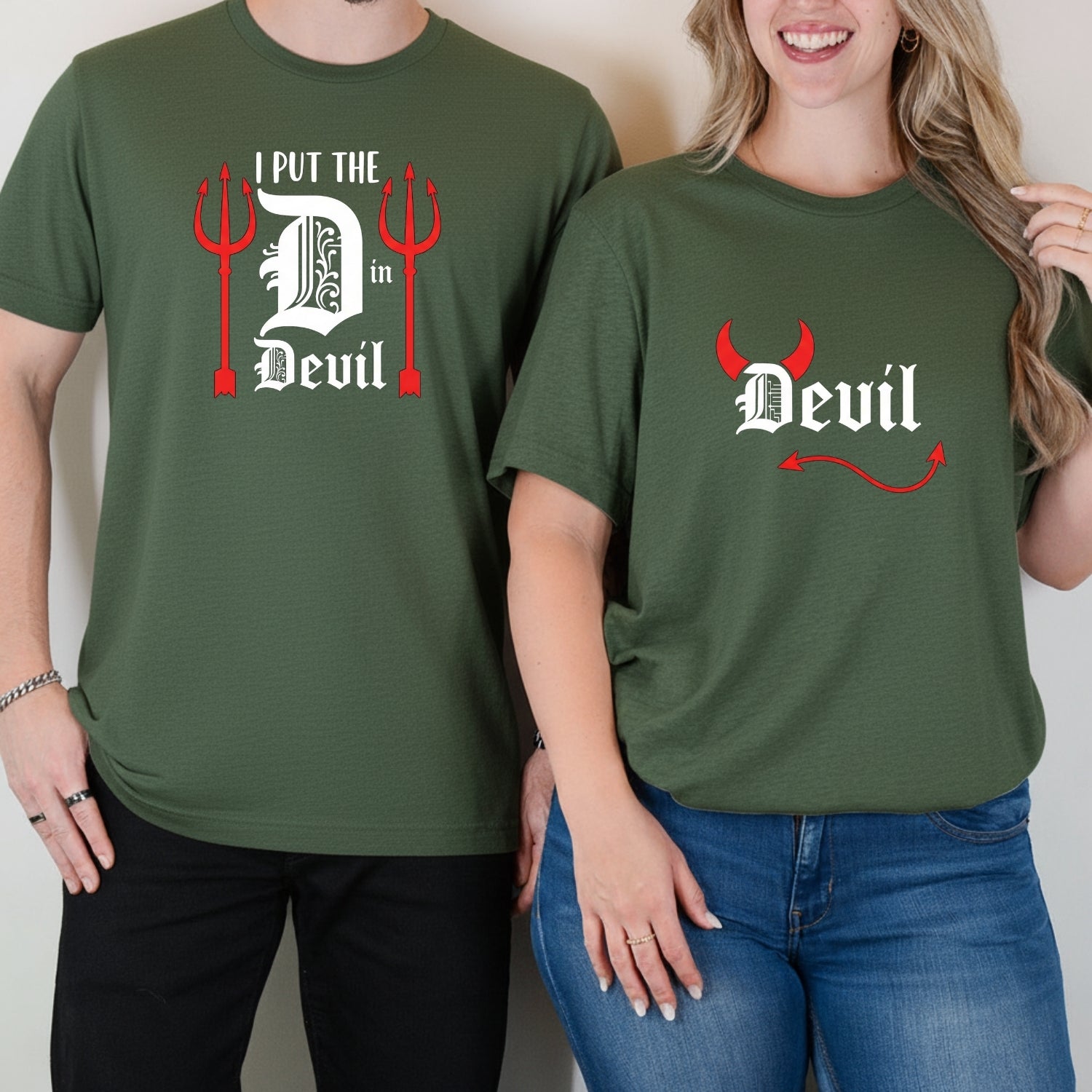 I Put The D in Devil Funny Matching T-Shirts For Couples