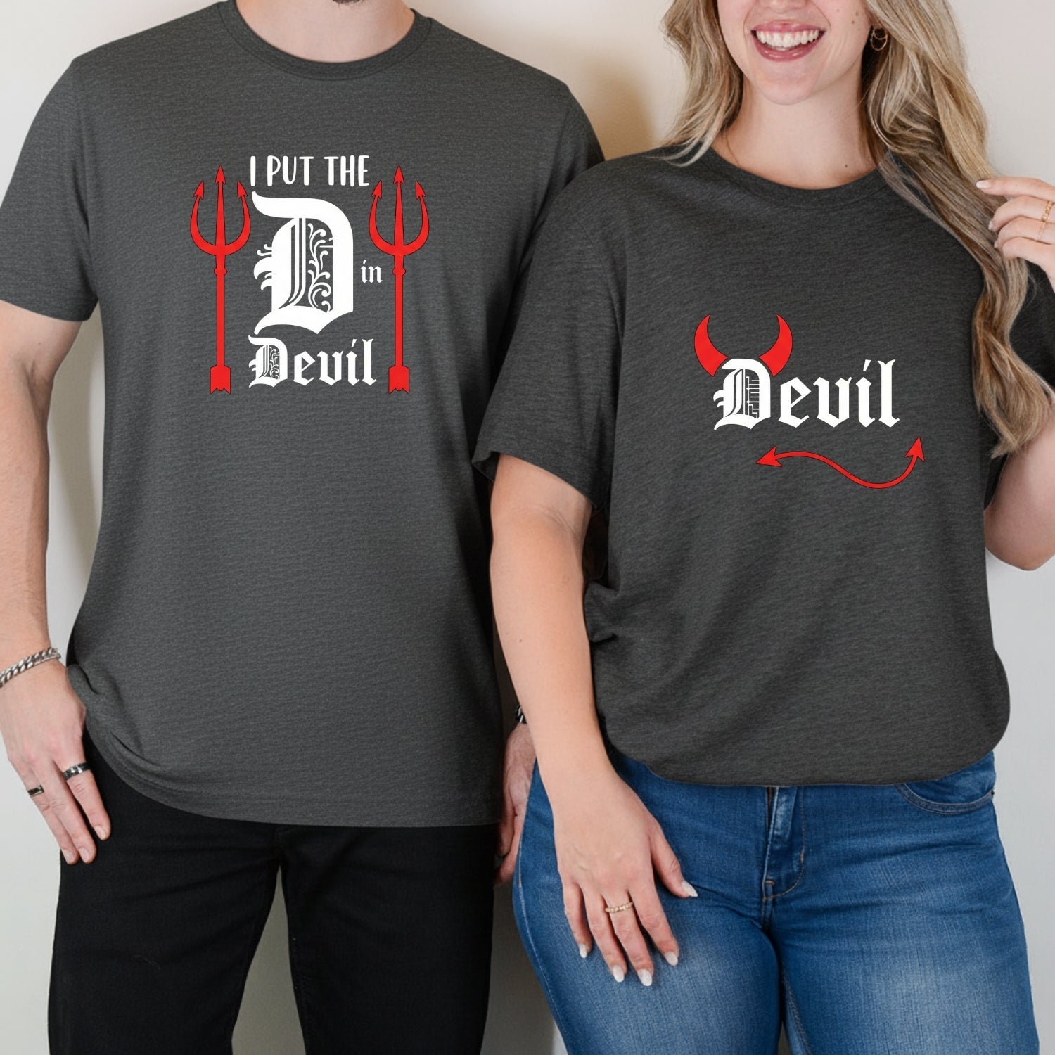 I Put The D in Devil Funny Matching T-Shirts For Couples