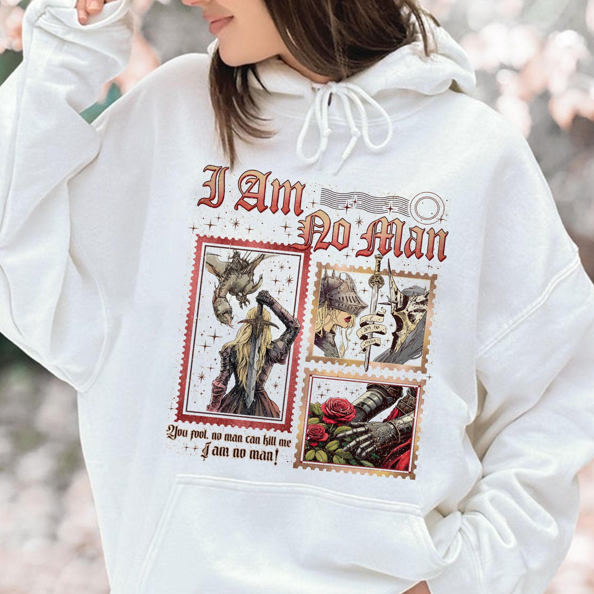 I Am No Man T-Shirt – Fantasy Warrior Quote Girl Power Graphic Tee