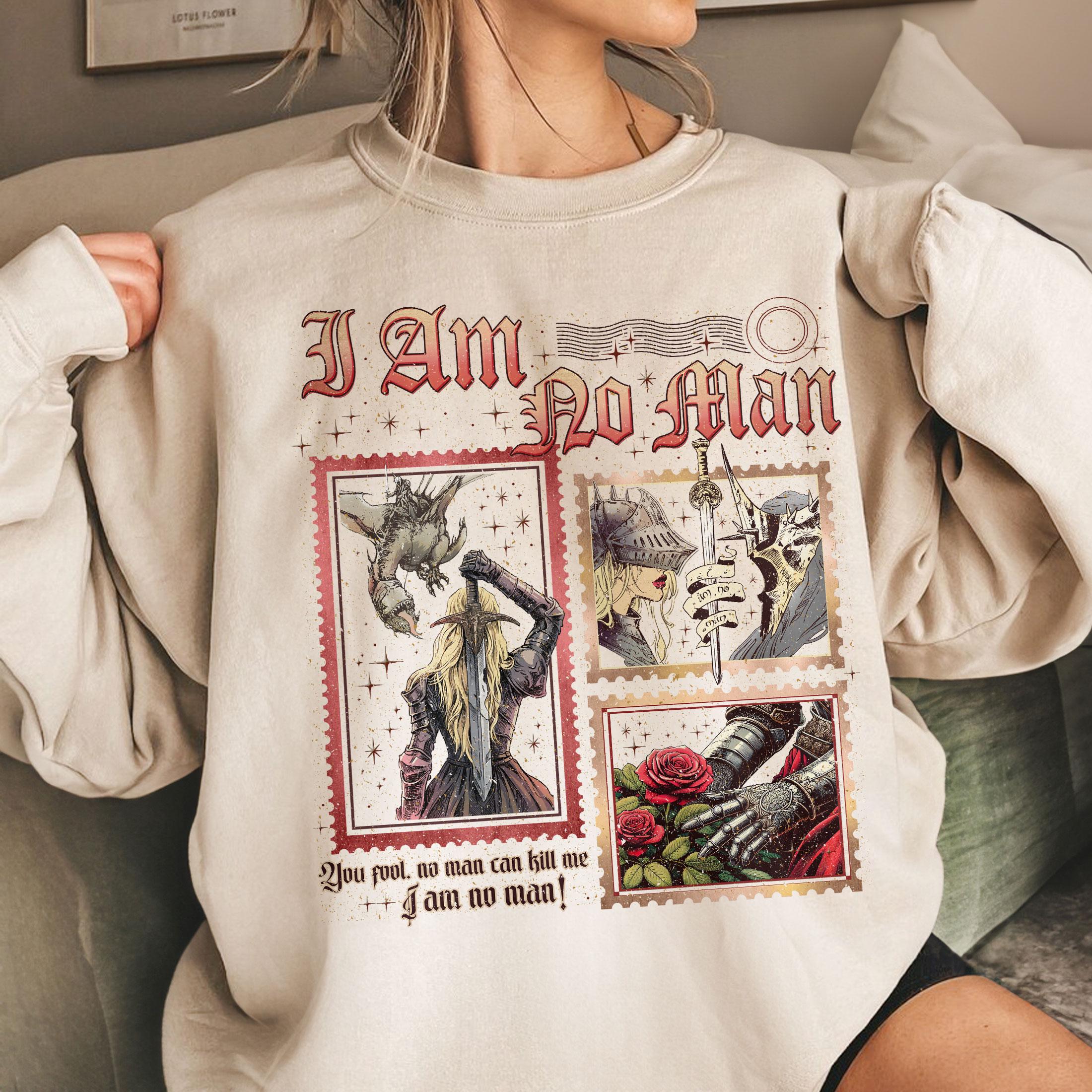 I Am No Man T-Shirt – Fantasy Warrior Quote Girl Power Graphic Tee