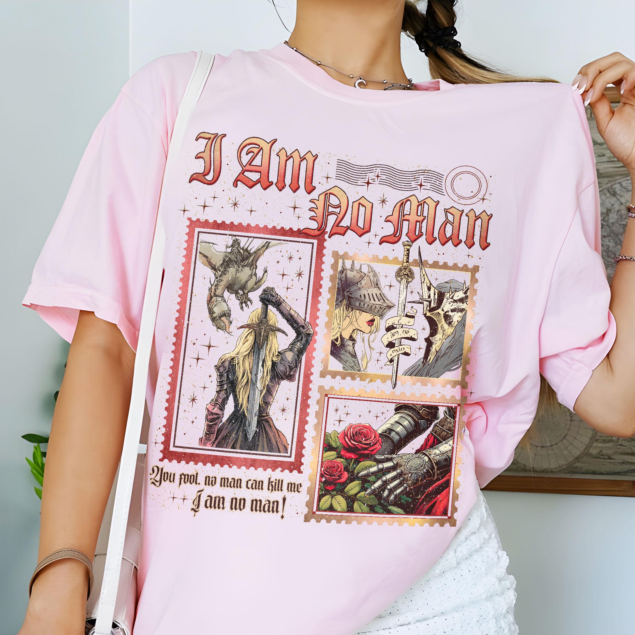 I Am No Man T-Shirt – Fantasy Warrior Quote Girl Power Graphic Tee