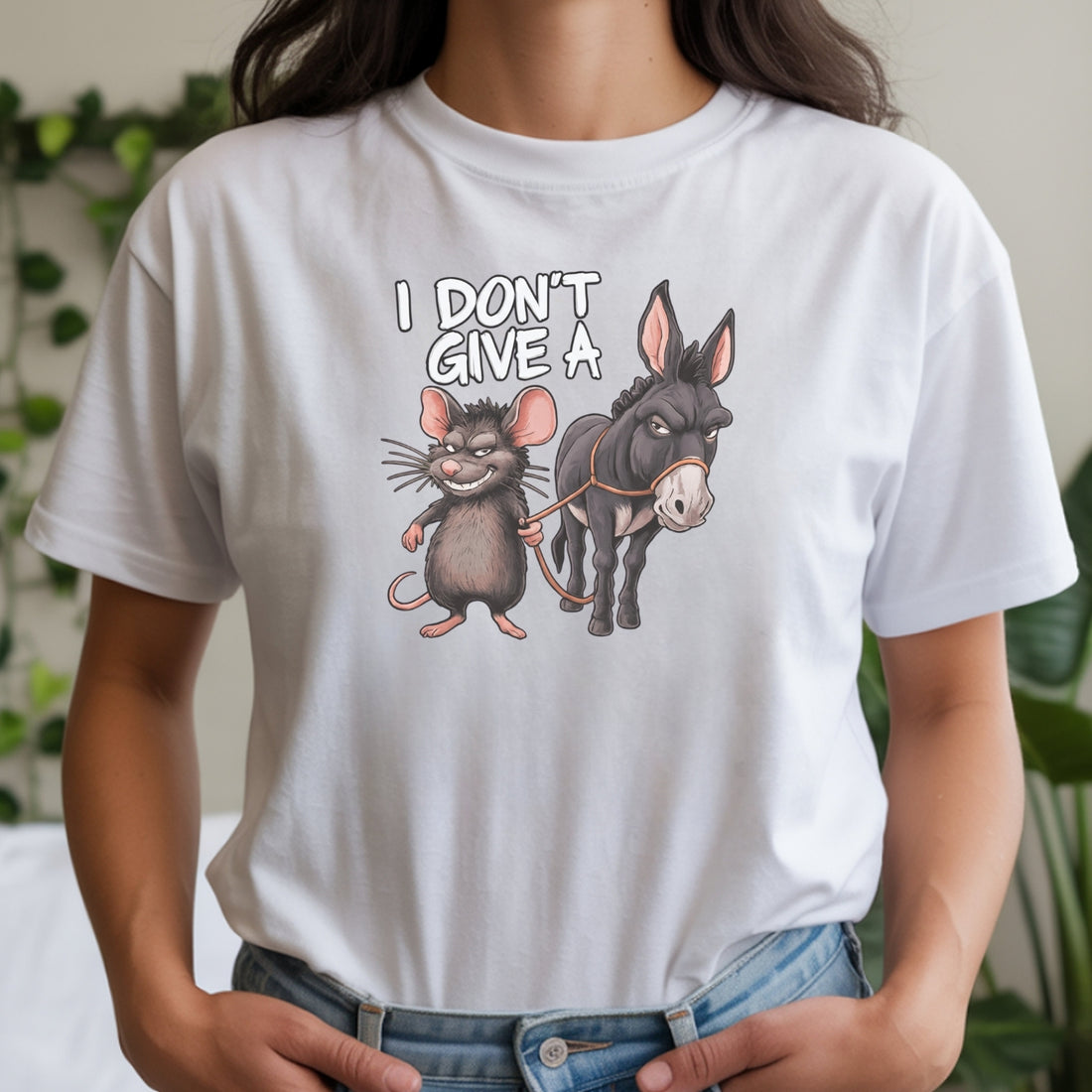 I Don’t Care Funny Donkey T-Shirt - Sarcastic Animal Graphic Tee