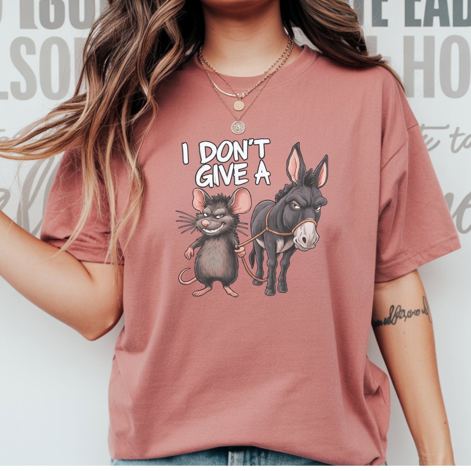 I Don’t Care Funny Donkey T-Shirt - Sarcastic Animal Graphic Tee