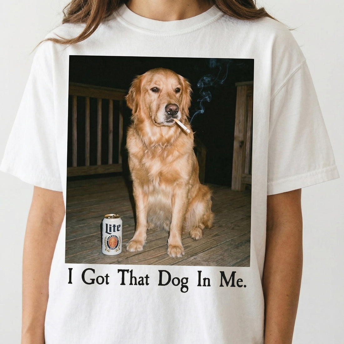 I Got That Dog In Me Graphic T-Shirt - Funny Golden Retriever Dog Meme Vintage Tee