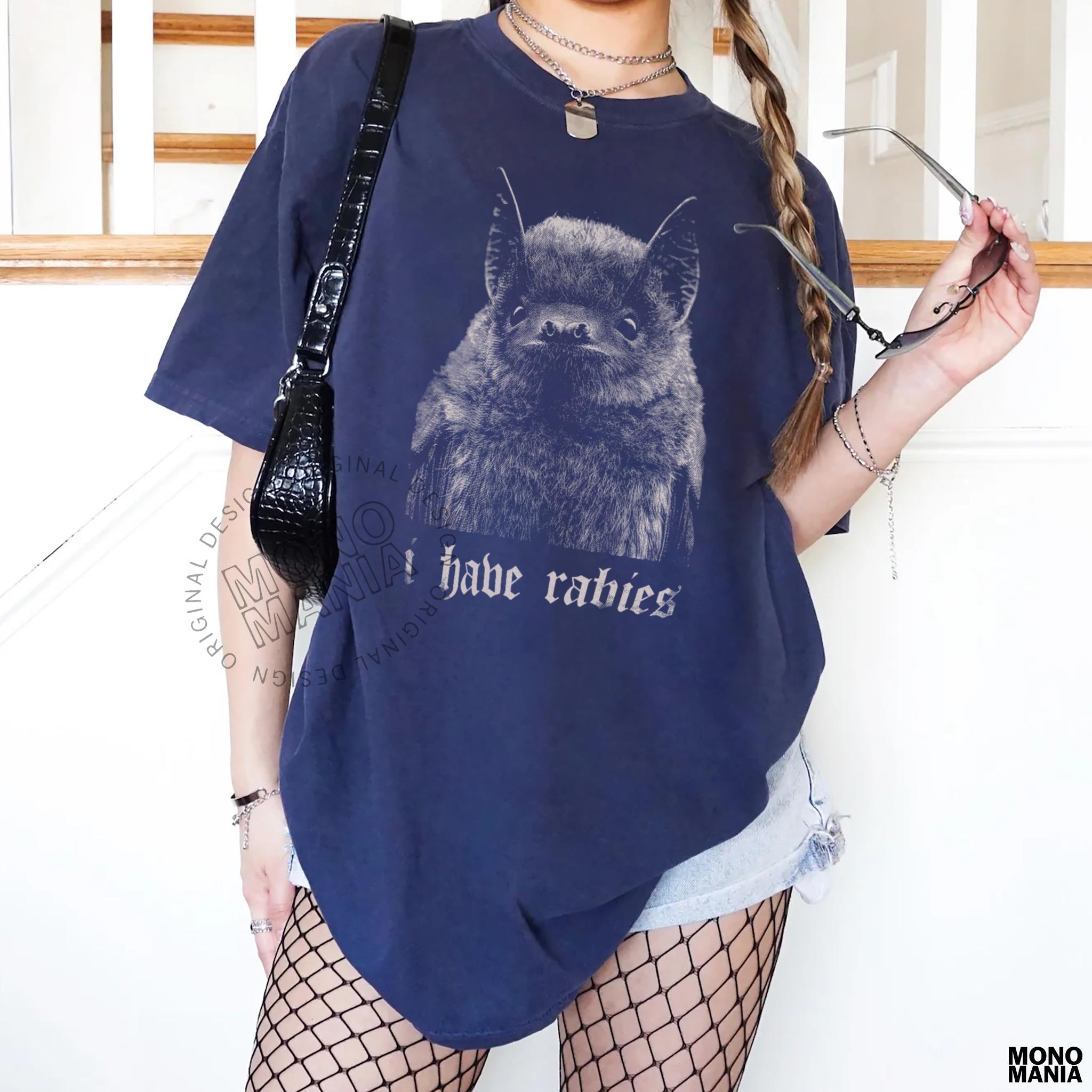 Grunge Bat Meme Graphic T-Shirt - Dark Humor Y2K Vintage Tee