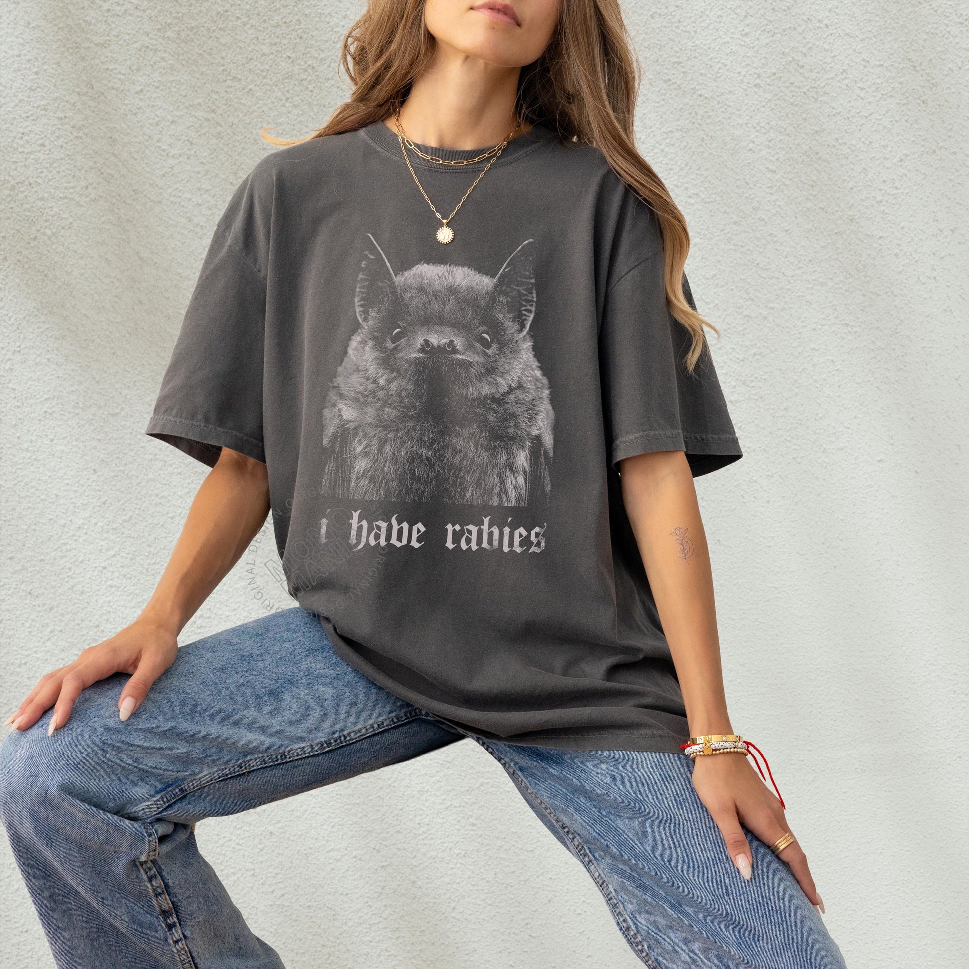 Grunge Bat Meme Graphic T-Shirt - Dark Humor Y2K Vintage Tee