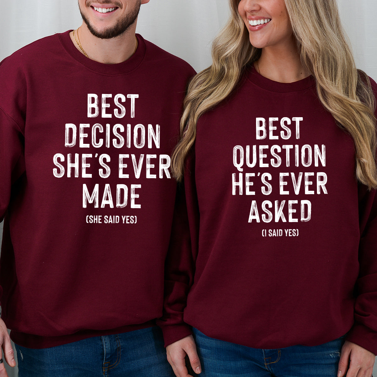I Say Yes Couples Engagement Matching Hoodies For Couples