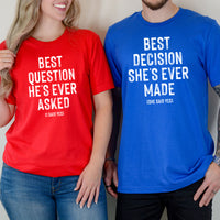 I Say Yes Couples Engagement Matching T-Shirts For Couples