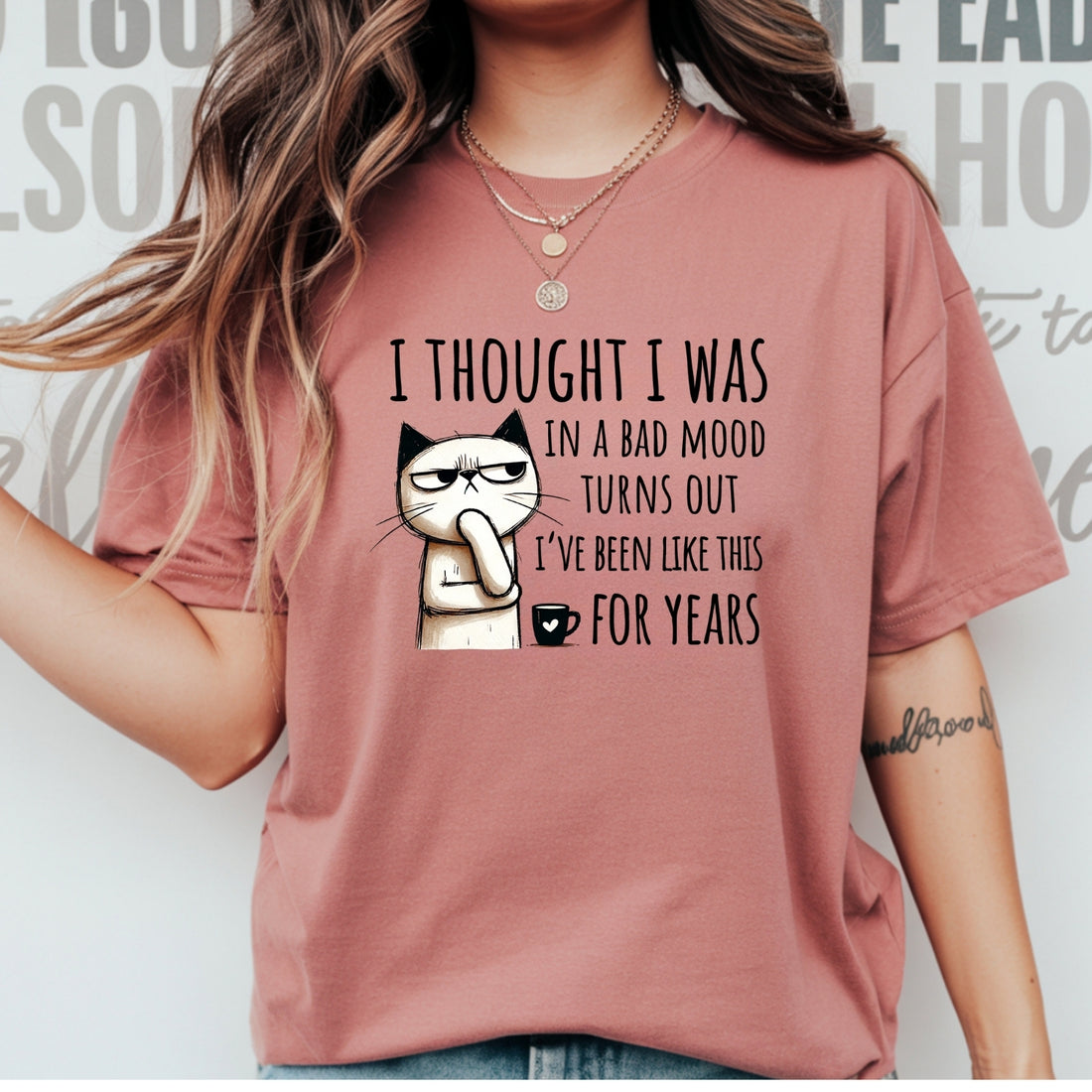 I Thought I Was Bad Mood T-Shirt - Funny Cat Sarcastic Graphic Tee