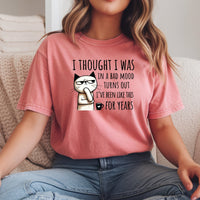 I Thought I Was Bad Mood T-Shirt - Funny Cat Sarcastic Graphic Tee