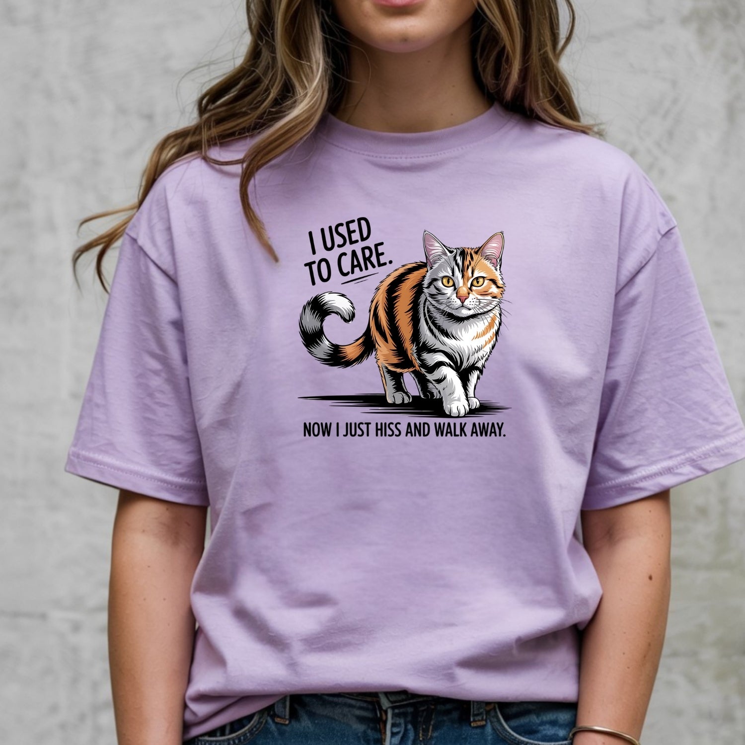 I Used To Care T-Shirt - Funny Cat Sarcastic Graphic Tee