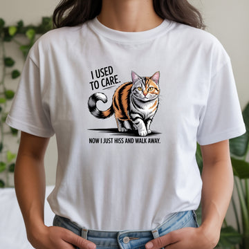 I Used To Care T-Shirt - Funny Cat Sarcastic Graphic Tee