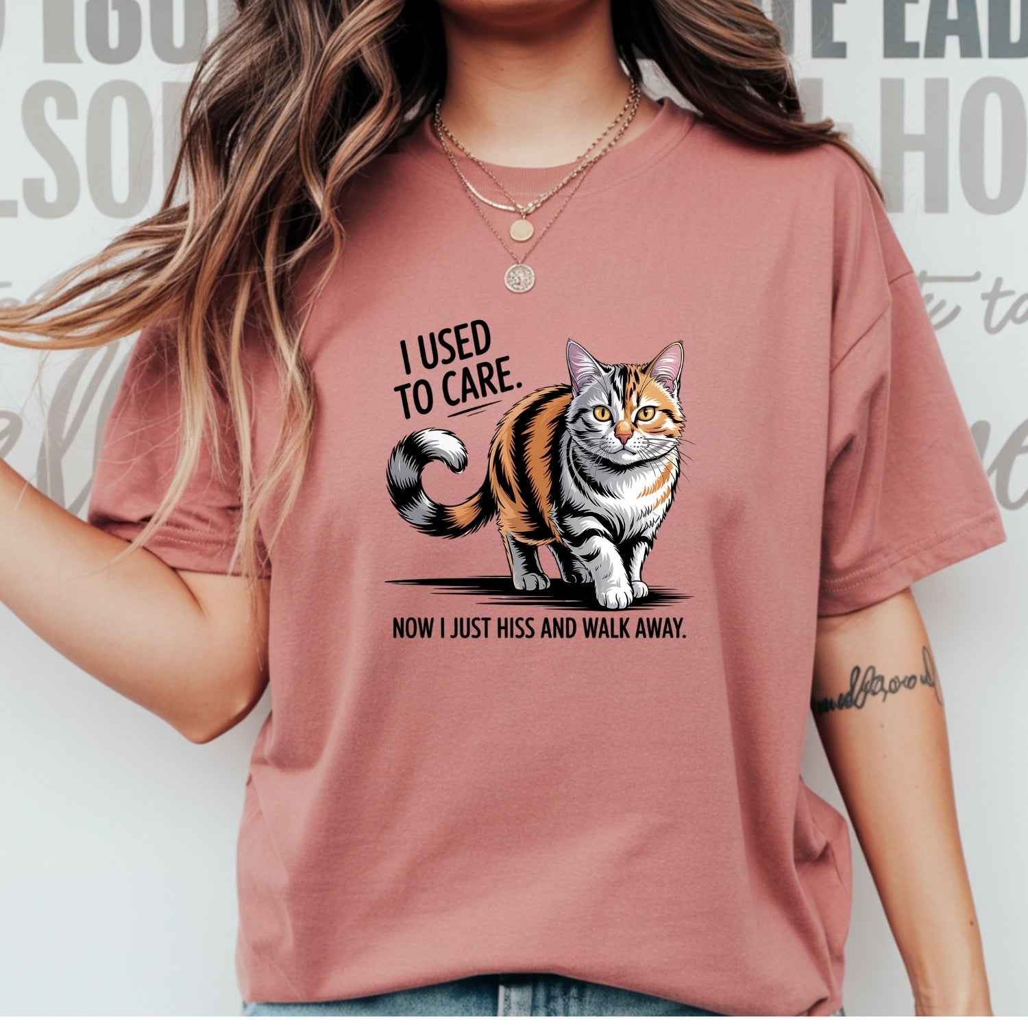 I Used To Care T-Shirt - Funny Cat Sarcastic Graphic Tee
