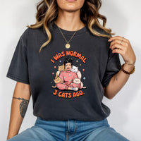 I Was Normal 3 Cats Ago T-Shirt - Funny Cat Sarcastic Graphic Tee