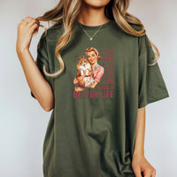 I Work Hard Have Better Life T-Shirt - Funny Cat Sarcastic Graphic Tee