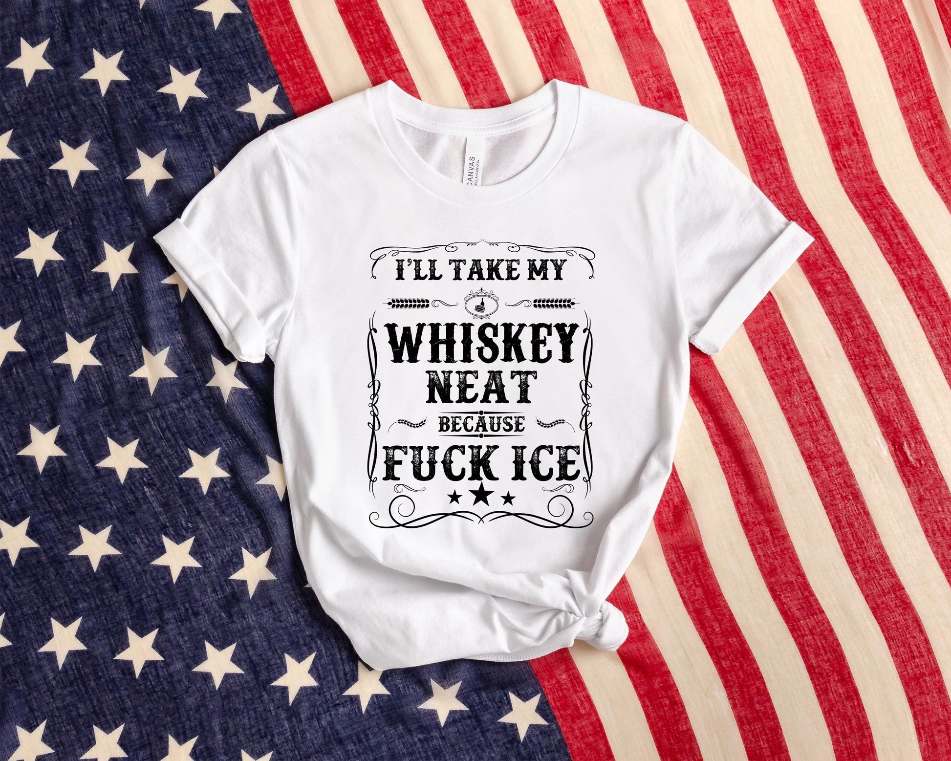 I’ll Take My Whiskey Neat T-Shirt – Funny Whiskey Lover Graphic Tee