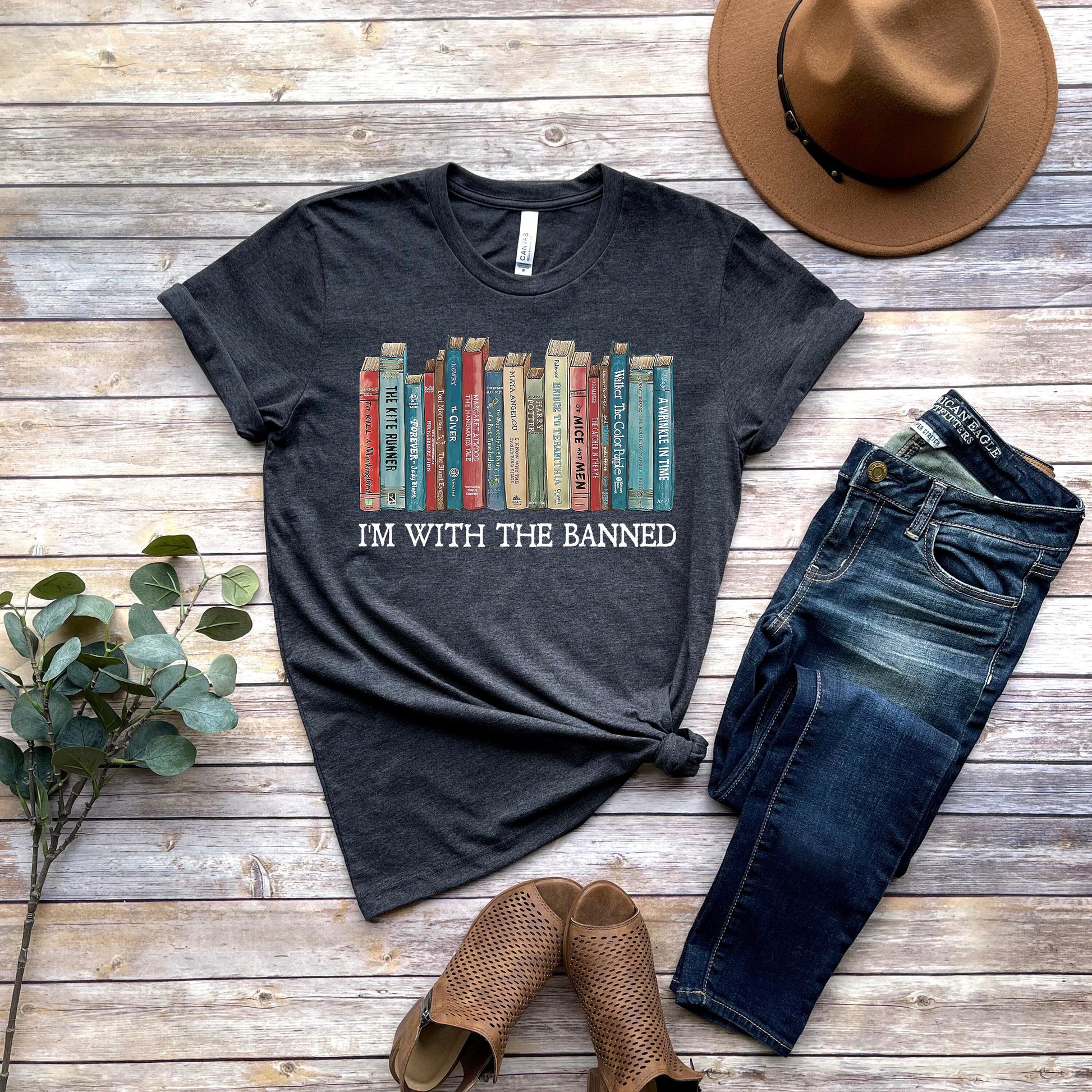 I’m With the Banned Books T-Shirt – Reading & Librarian Graphic Tee