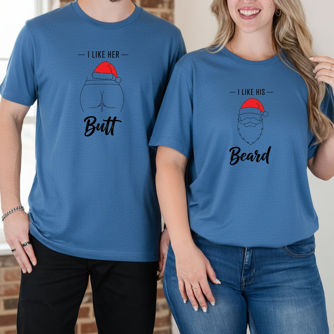 I Like His Beard I Live Her Butt Matching T-Shirts For Couples