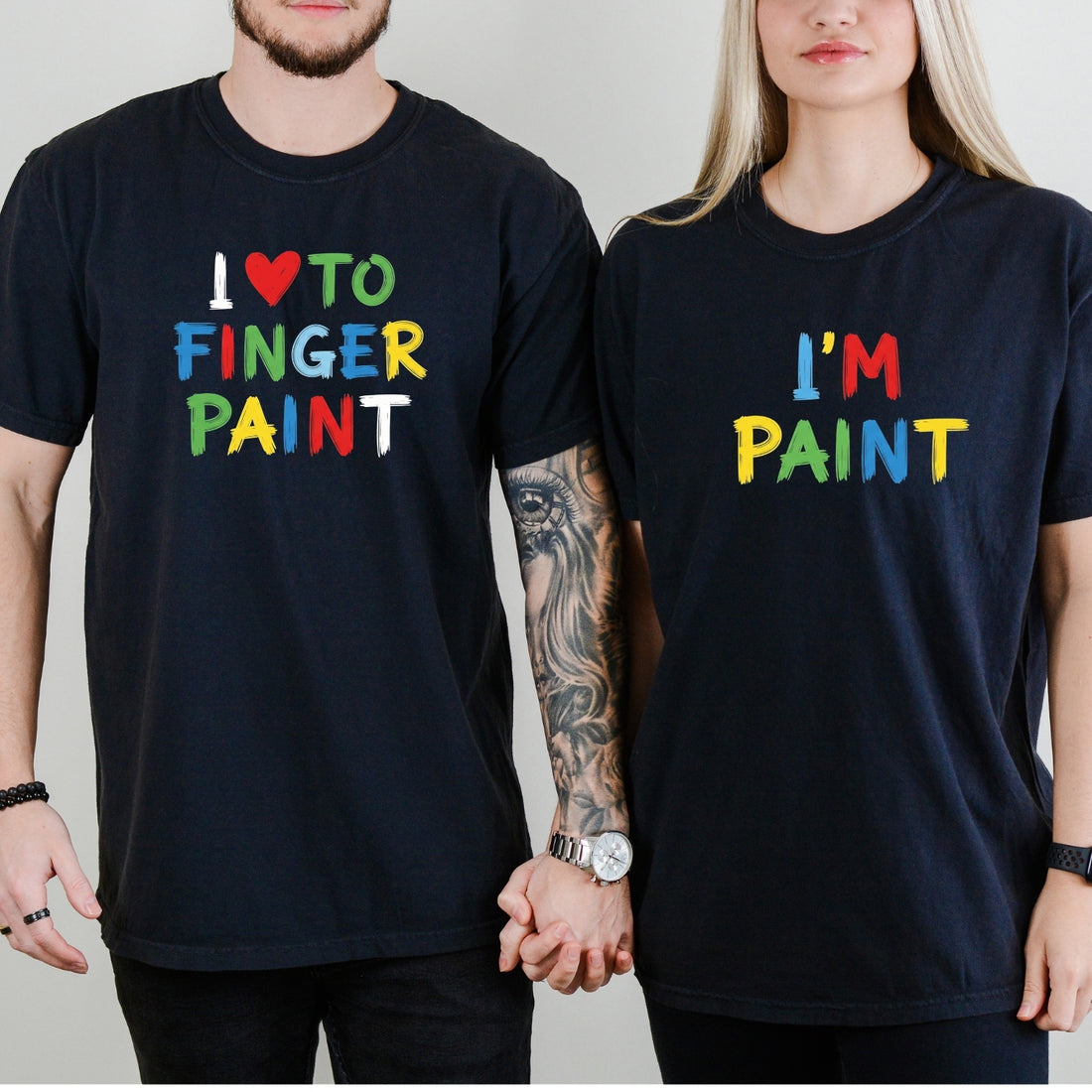I Love To Finger Paint Funny Matching T-Shirts For Couples