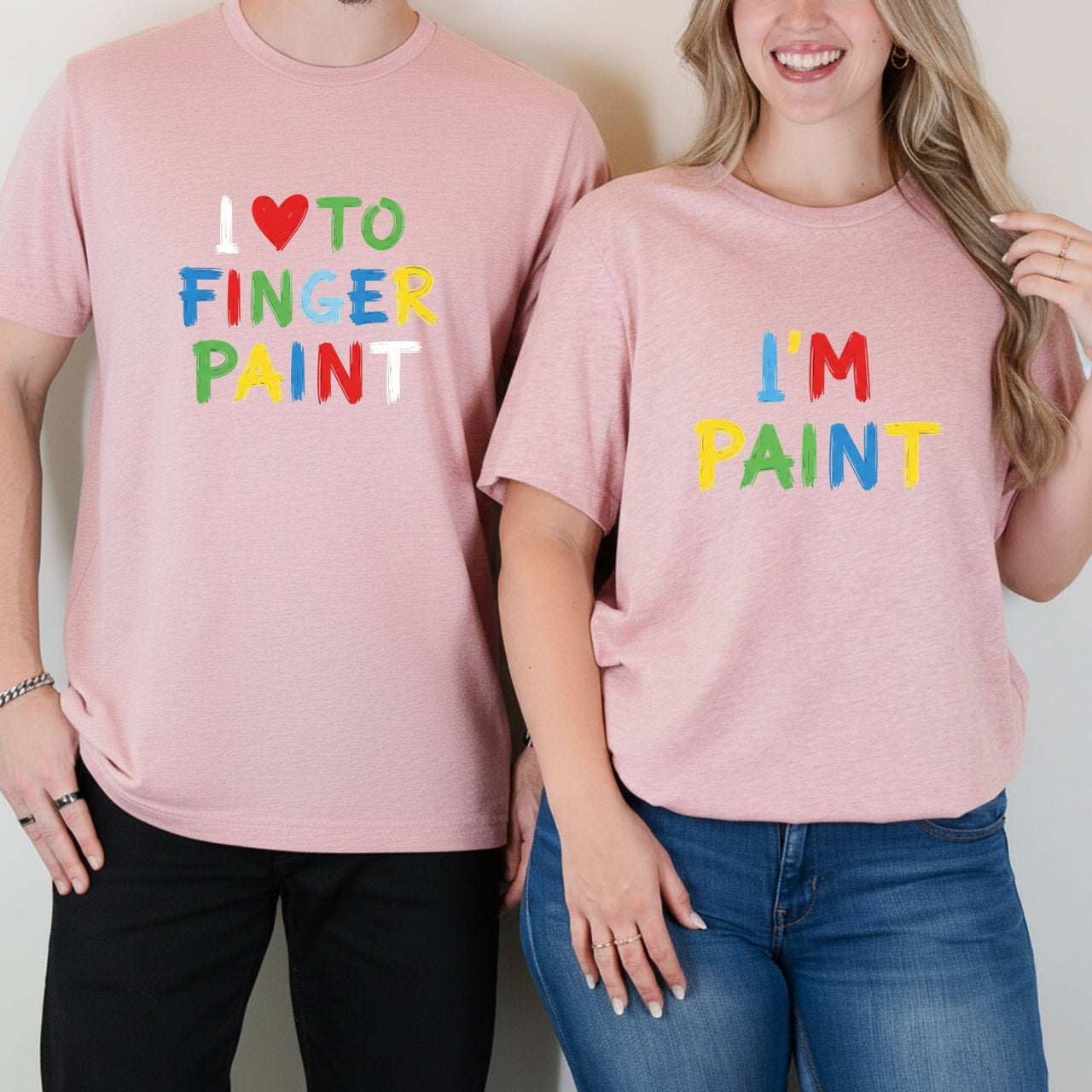 I Love To Finger Paint Funny Matching T-Shirts For Couples