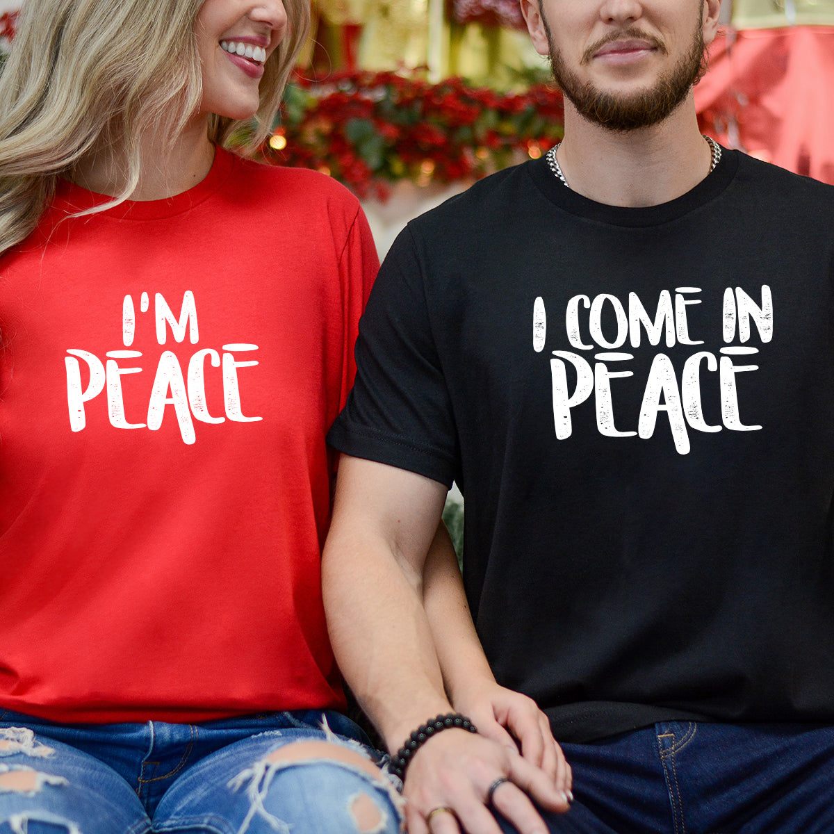 I'm Peace I Come In Peace Matching T-Shirts For Couples