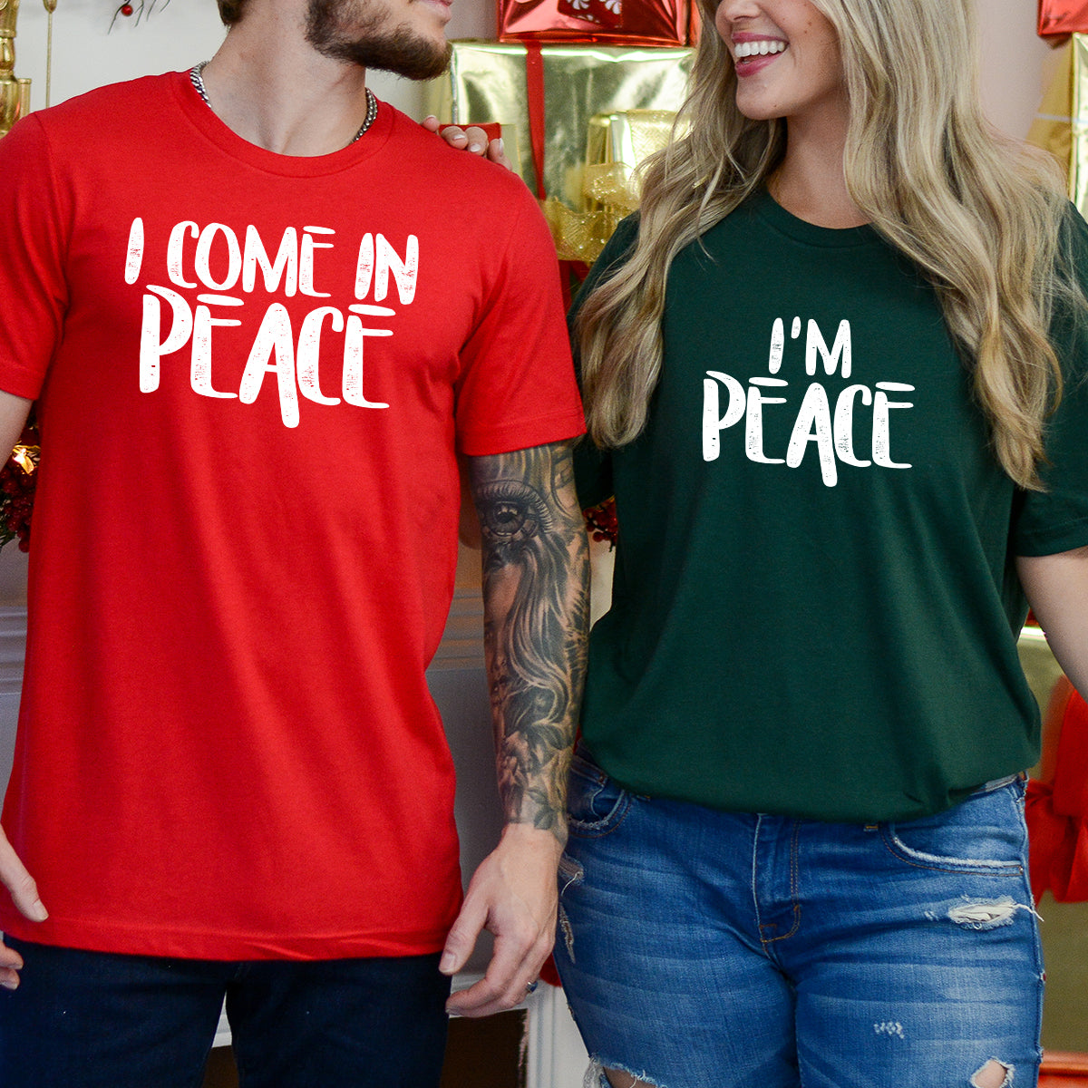 I'm Peace I Come In Peace Matching T-Shirts For Couples