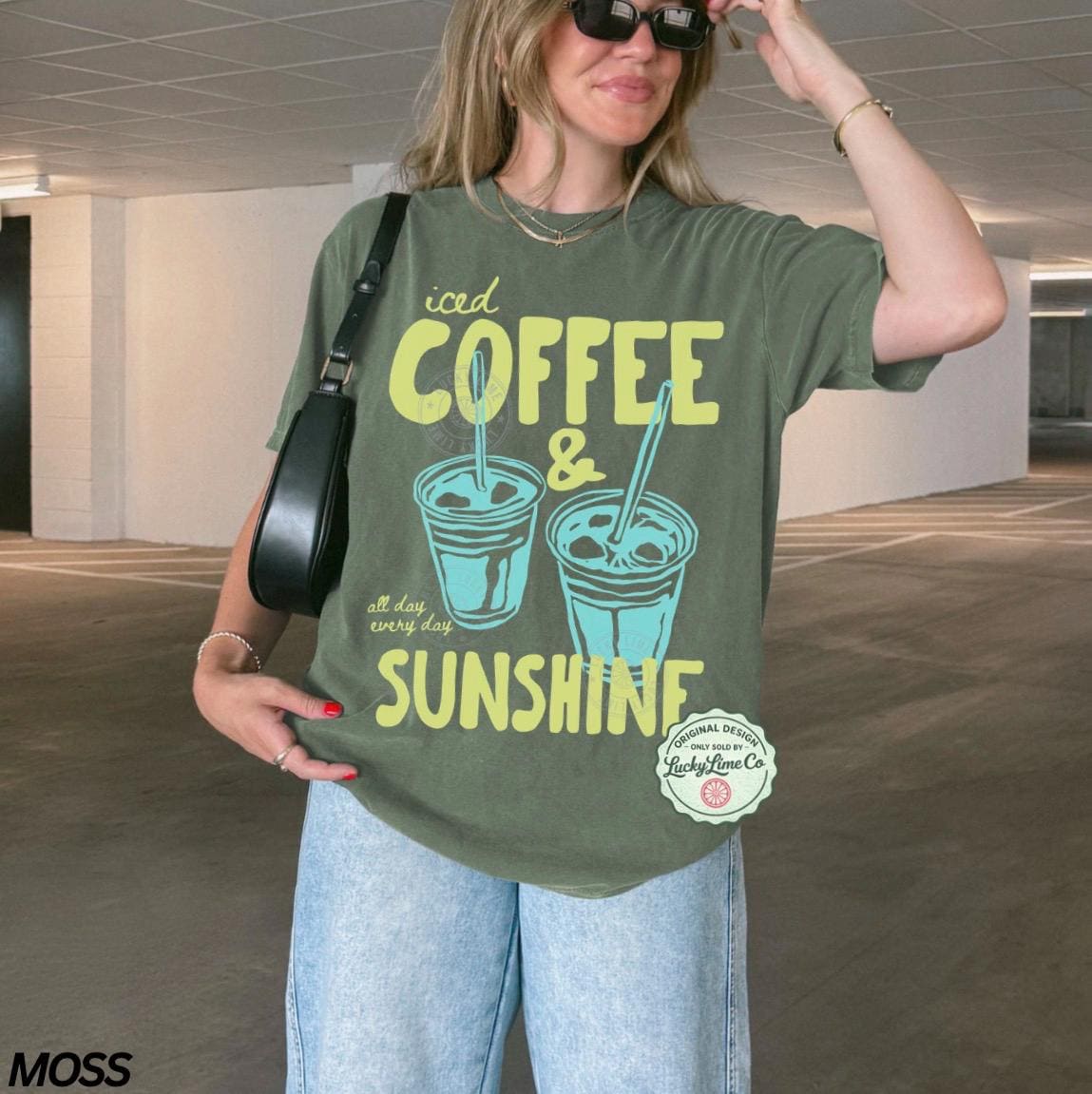 Iced Coffee and Sunshine Shirt – Summer Vibes Coffee Lover Tee