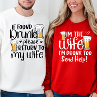 If Found Drunk Please Return To My Wife Matching Hoodies For Couples