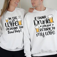 If Found Drunk Please Return To My Wife Matching Hoodies For Couples