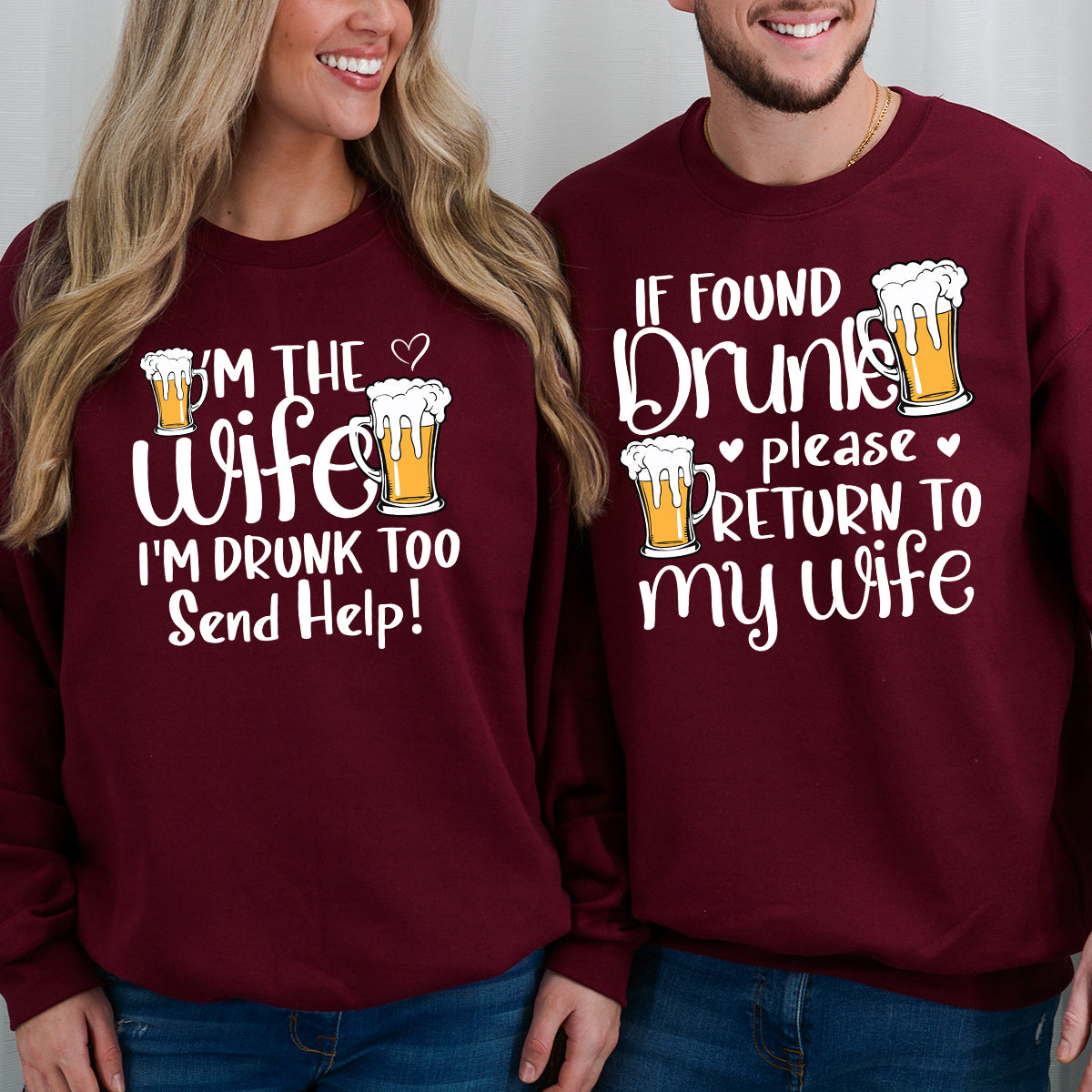 If Found Drunk Please Return To My Wife Matching Hoodies For Couples