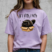 If I Fits I Sits T-Shirt - Funny Cat Sarcastic Graphic Tee